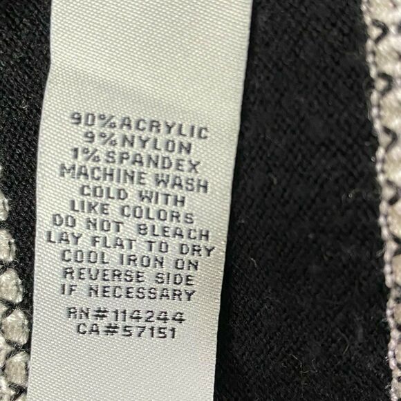 Eliza J. Black and White Striped Long Sleeve A-Line Dress Size L - Picture 8 of 9